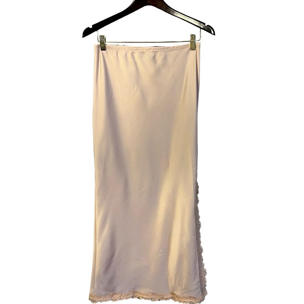 Wild Fable Womens Coquette Satin Slip Skirt Sz S Lace Dainty Feminine Pink
